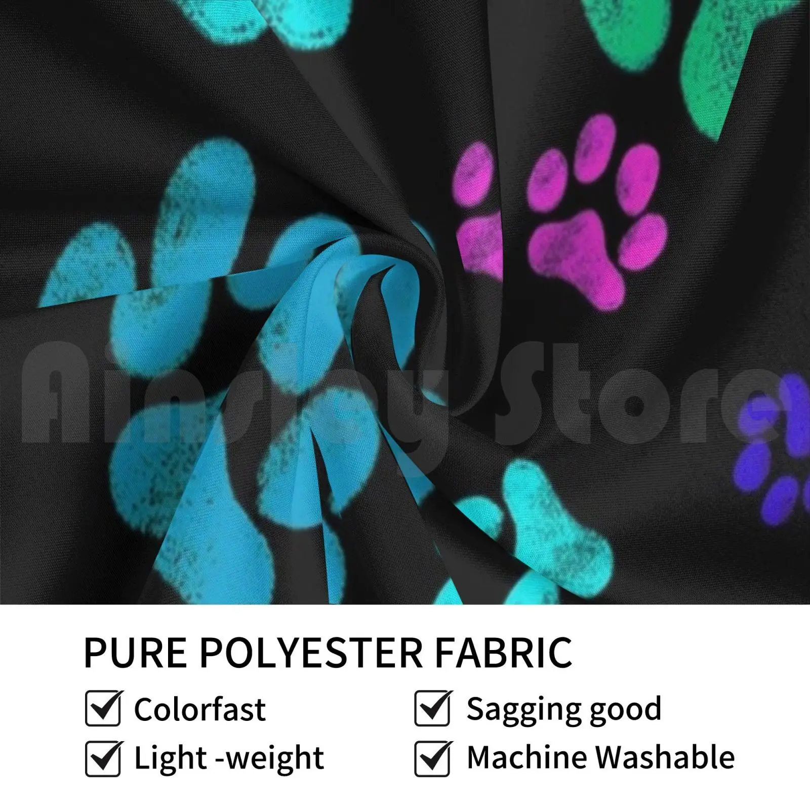 Neon Paws Customized Tapestry Neon Neon Colors Bright Bright Colors Paw Dogs Puppy Dog Dog Animal Lover