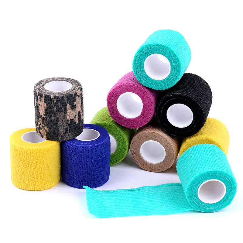 Disposable Self Adhesive Elastic Bandage for Handle with Tube Tightening of Tattoo Accessories Random Color 1Pcs