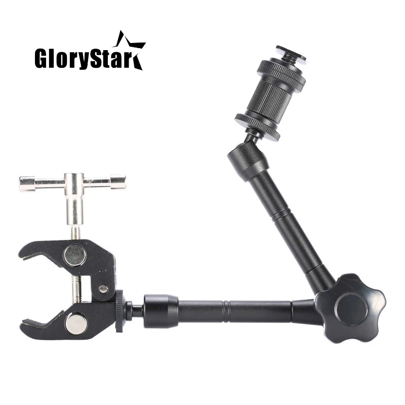 GloryStar 11 Inch Có Thể Điều Chỉnh Độ Ma Sát Articulating Magic Cánh Tay Siêu Kẹp Cho Máy Ảnh SLR Màn Hình LCD Đèn LED Camera Phụ Kiện