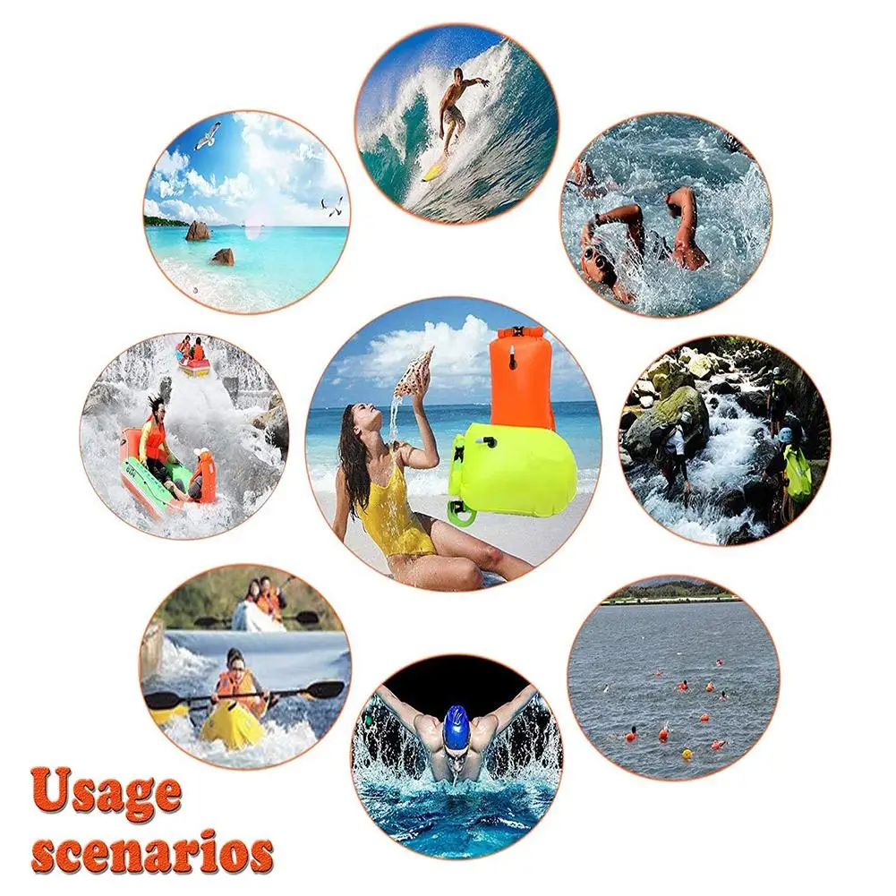 20L Swim Float Premium Waterproof Iatable Dry Bag Swimming Buoy Anti-drowning Beach Bag With Storage For Open Water Swimmers