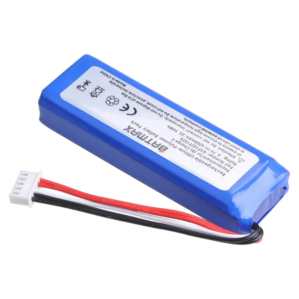 3.7V 6200mAh Battery Bateria GSP1029102A for JBL Charge 3