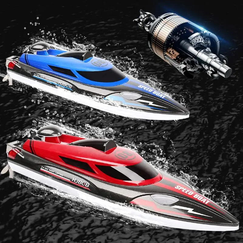 Ewellsold 2.4G Premium Quality HJ808 RC Boat 25km/h High Speed Remote Control Racing Ship Water Speed Boat Children Model Toy