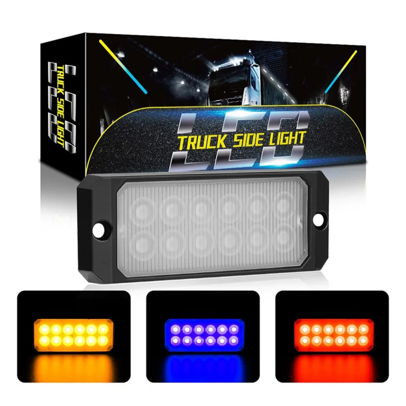 12LED Side Light 36W Thick Flash Lamp Side Warning Light Waterproof And Dustproof Truck Signal Lights