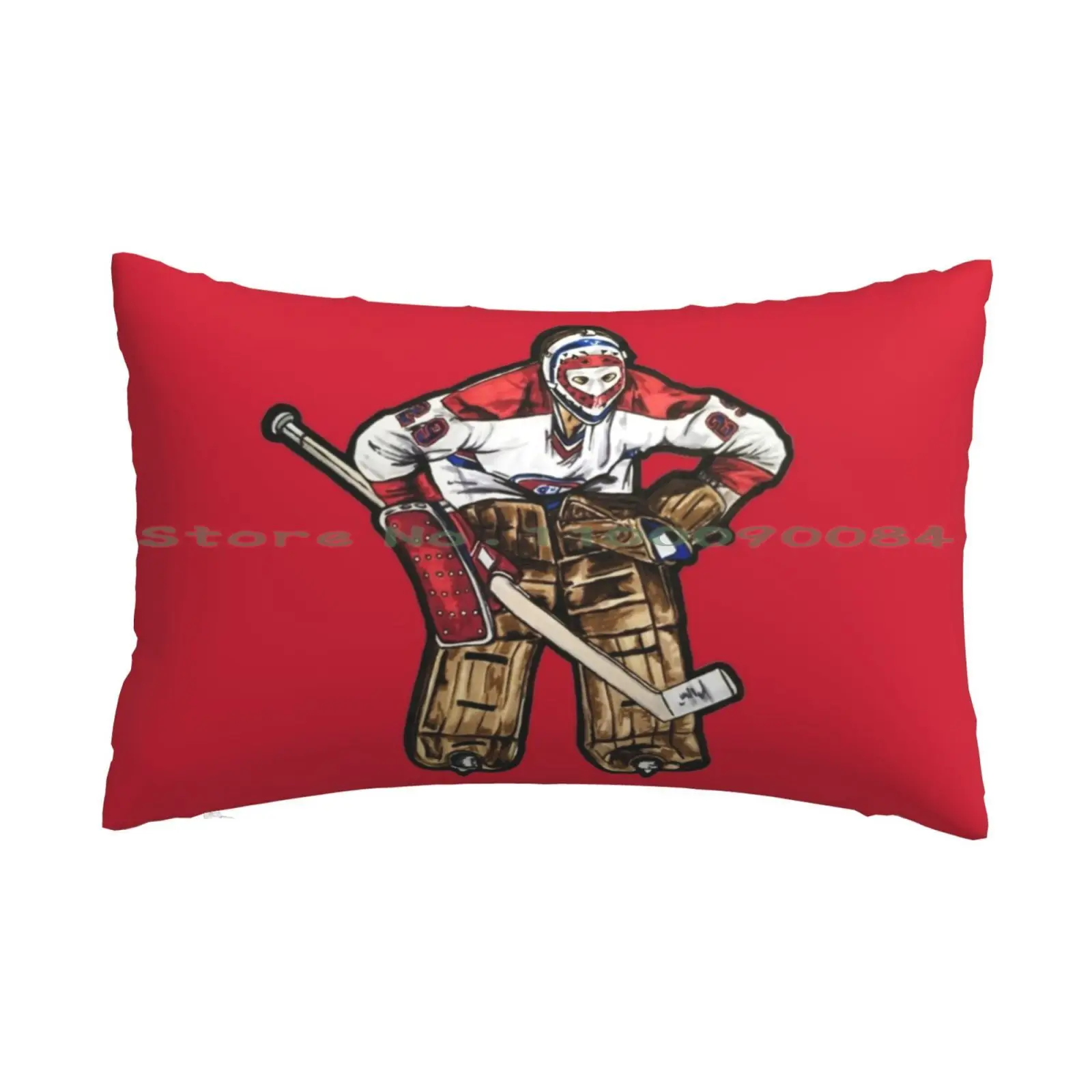 Dryden Pose 2 ( Red ) Pillow Case 20x30 50*75 Sofa Bedroom Dryden Ken Montreal Goalies Goalie Art Hockey Art Sports Art Pen And