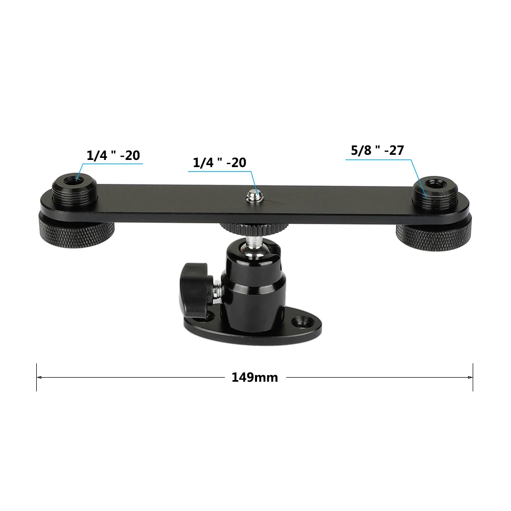 Camvate 1/4 "Balhoofd Met Wall Mount & T-Bar Beugel Met Dubbele Microfoon Mounts