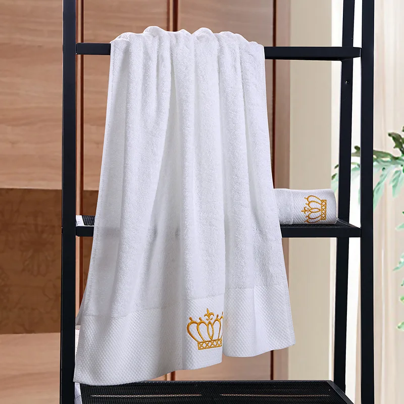 Embroidered Crown White bath towel 5stars Hotel Towels 100% Quality Towel Set Washcloths towels bathroom large Face Towel Bath