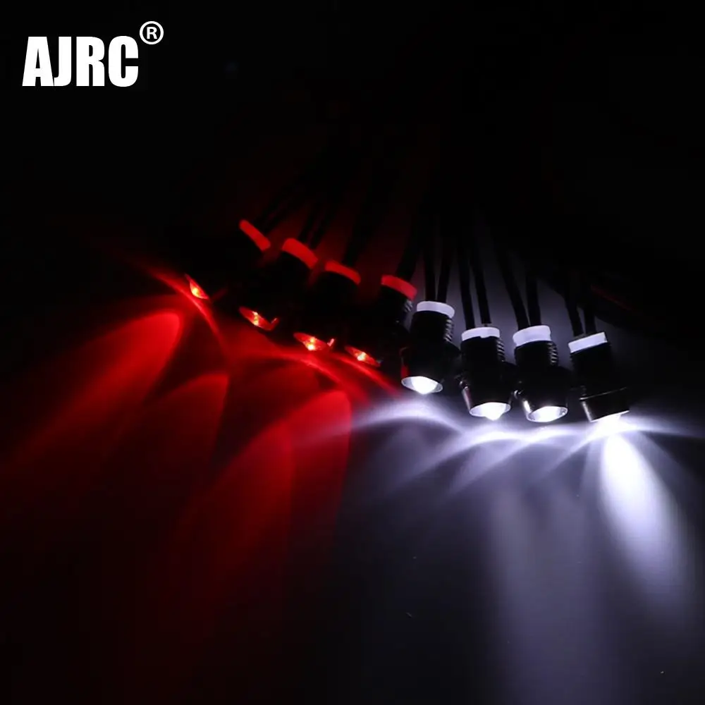 AJRC 4/6/8 LED Lights Red White Color for 1:10 RC Car Tamiya HSP HPI RC Rock Crawler Axial SCX10 D90 D110