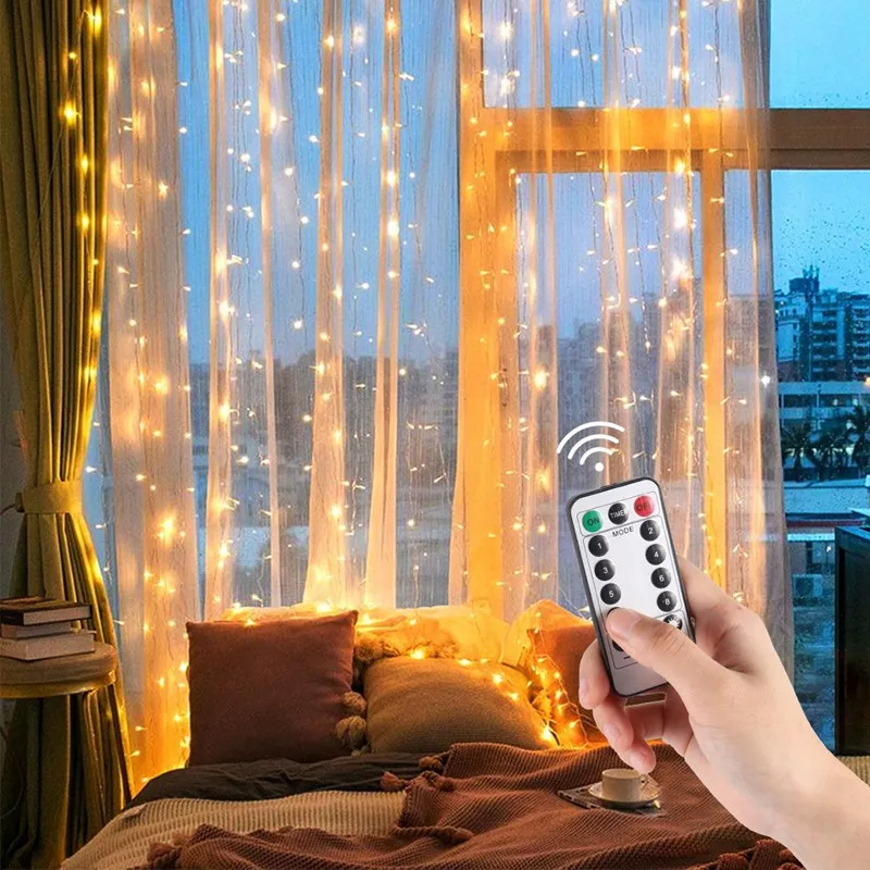

1/2/3M LED Curtain Garland on the Window USB Fairy String Lights Curtain Lamp Party Holiday Decoration For Home Bedroom Window