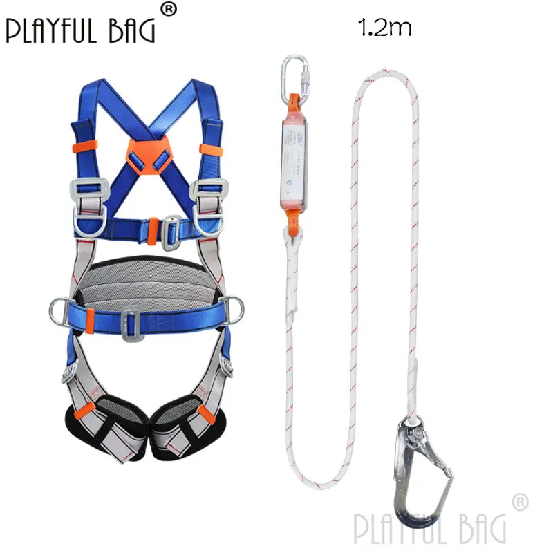 

PB Playful bag Climbing sport safety belt set Durable Five point Polyester safety belt with 1.2 meter safety rope ZL111.1