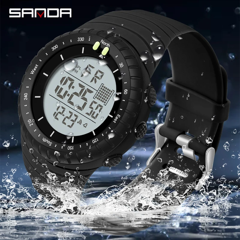 SANDA Military Sport Outdoor Watches Mens Digital Waterproof Wrist Watch Men Stopwatch Alarm Clock Top Brand reloj hombre