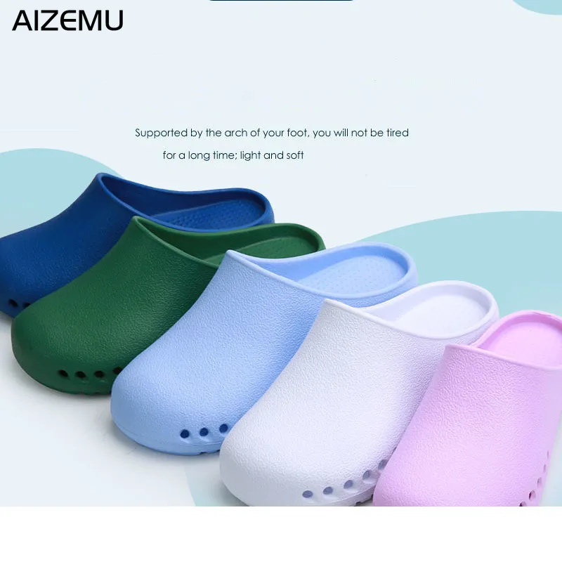 

Woman Summer Nurse Clogs Surgical Doctor Shoes Non-slip Operating Room Slipper Blue Lab Slipper Medical shoes for men Breathable