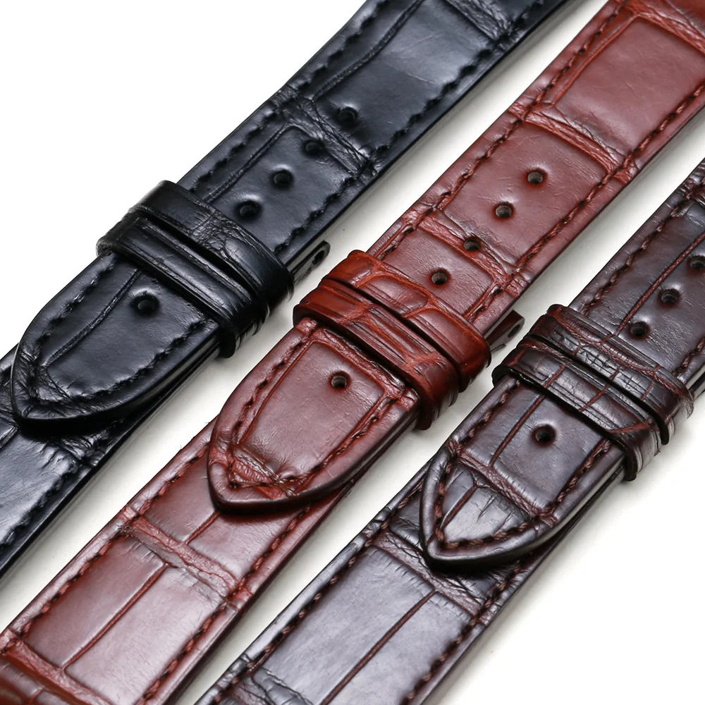 PESNO Compatible for Zenith EL PRIMERO Genuine Crocodile Leather Watch Straps Men Watch Band Accessories Curved End