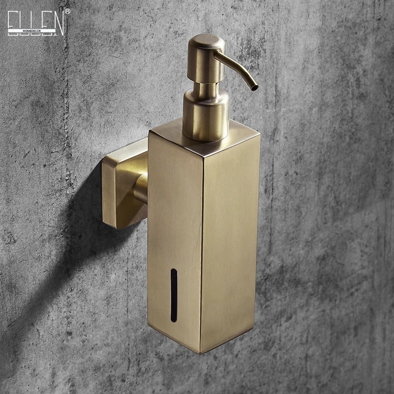 

ELLEN Bathroom Soap Dispenser Wall Mounted Antique Bronze Square Liquid Dispenser Kitchen Dispenser ELM328A