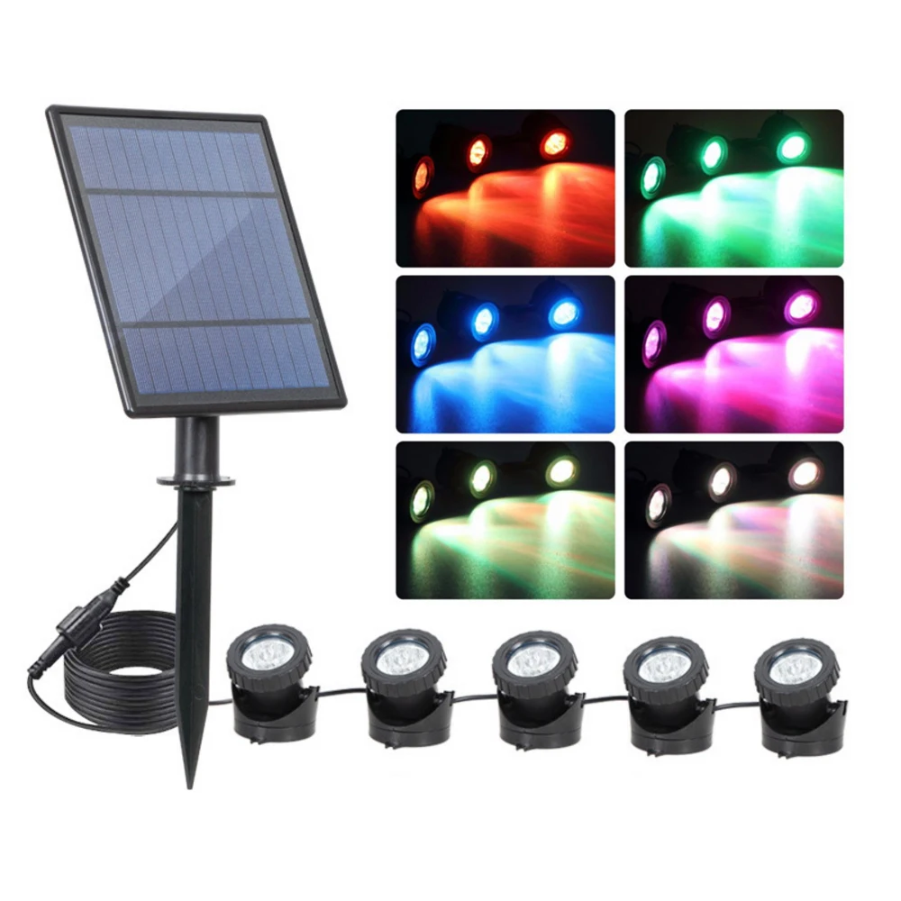 

1/2/3/5 Lights Aquarium Underwater Light Solar Spotlight RGB Changable Lamp Waterproof Motion Sensor Spot Light for Garden