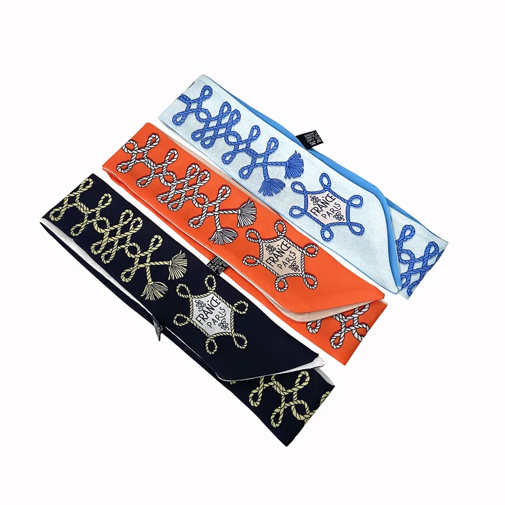 Fashion Bag Scarf Women Luxury  Headscarves Ladies Small Silk Scarf Hairband Headband New Design Women\'s Bandana Hijab