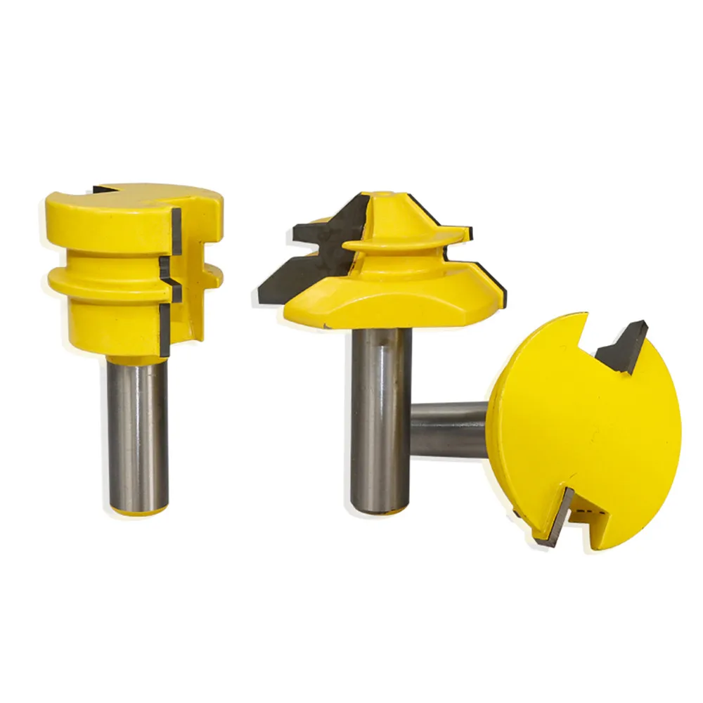 

3 pcs 1/2 shank (12.7mm) jointing router bit locking miter set, glue joint, tenon drawer front set wood cutter route