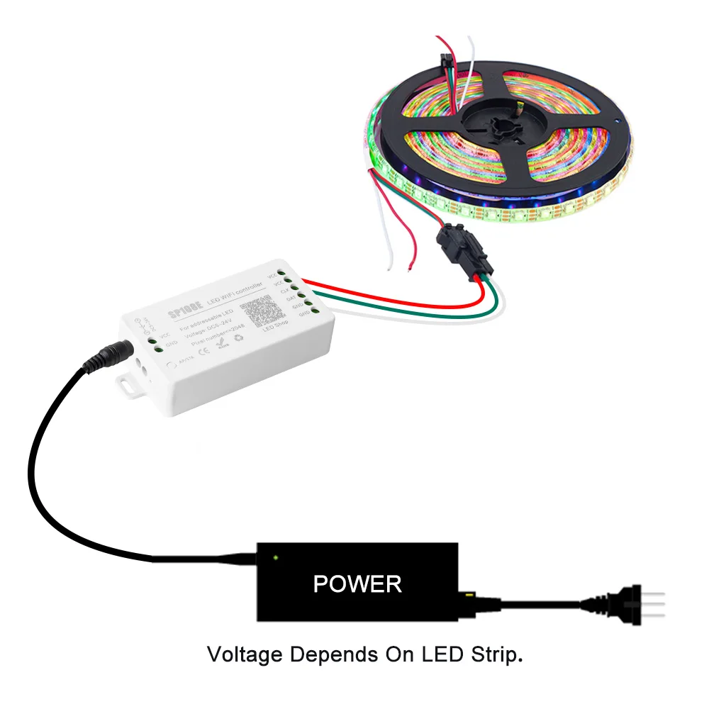 SP108E LED Wifi Magic Controller WS2812B WS2813 Etc LED Strip Module Light Smart APP Wireless Control IOS 10/Android 4.4 DC5-24V