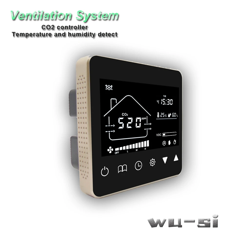 Co2 tester control ventilation system,with remote control 3 speed relay output regulator