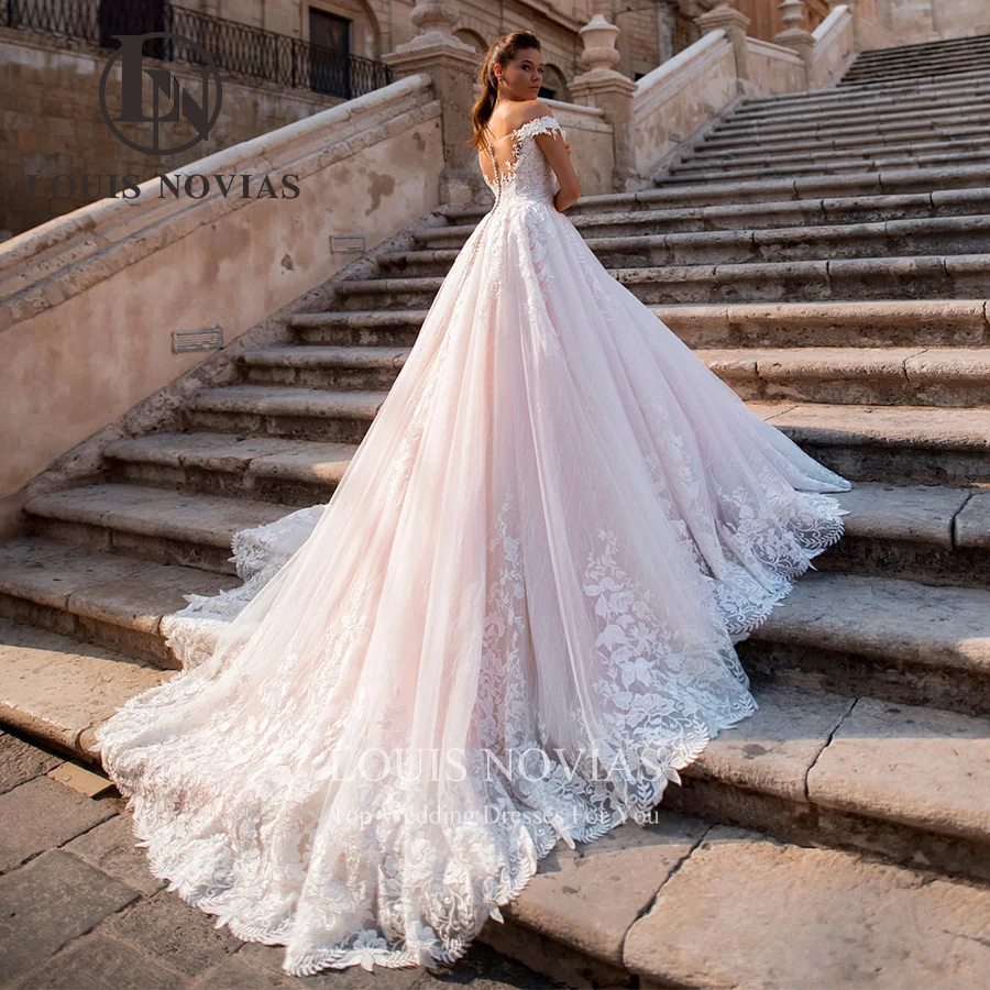 LOUIS NOVIAS – robe De mariée princesse en dentelle, épaules dénudées, perlée, collection 2022