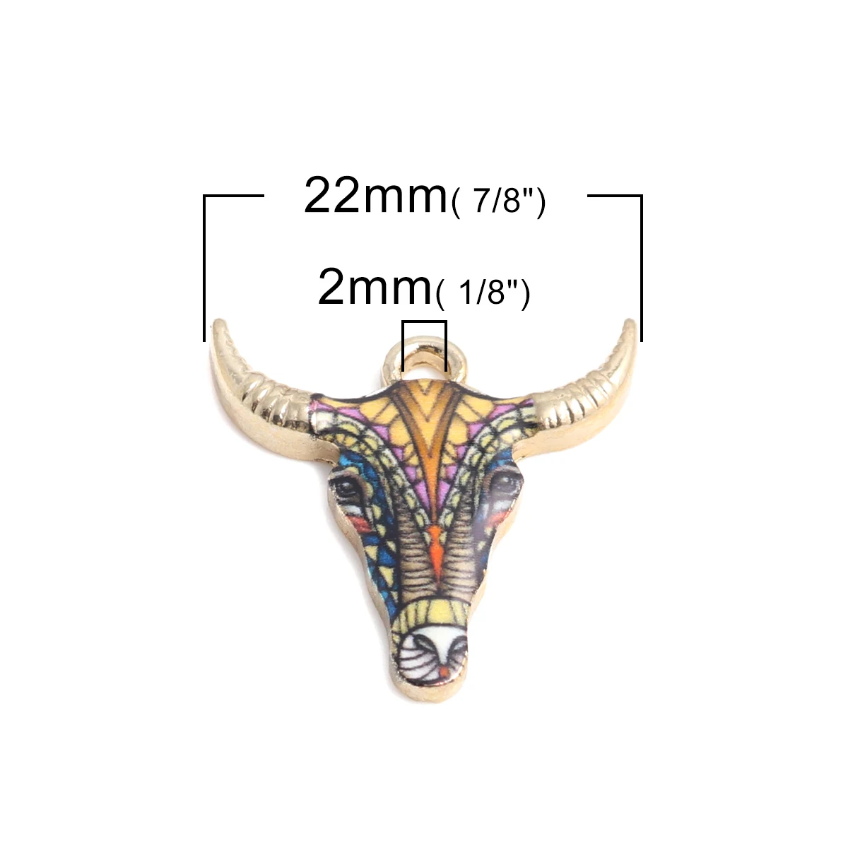 10 PCs Cow Charms Zinc Based Alloy Multicolor Enamel Charms Animal Pendants Gold Color 22* 21mm For DIY Jewelry Making