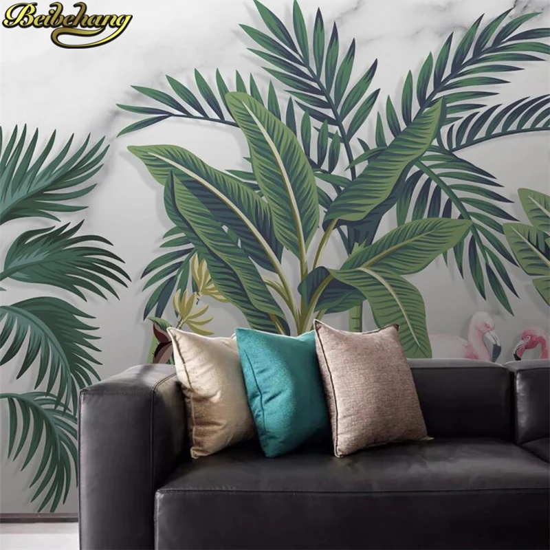 

beibehang custom papel de parede 3D rainforest banana leaf photo mural wallpaper for wall papers home decor living room bedroom