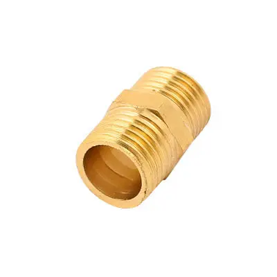 1/4BSP to 1/4BSP Male Thread Brass Pipe Hex Nipple Fitting Quick Adapter 5pcs