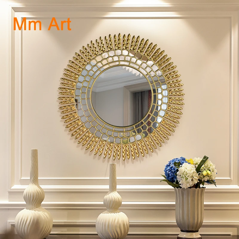 Decorative American Living Room Background Wall Hanging Soft Decoration Dining-Side Mirror Creative Hallway Fireplace Art Mirror