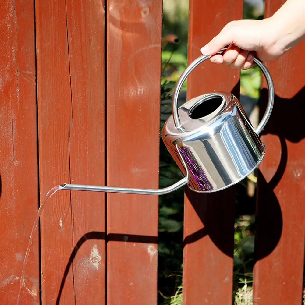 Gardening Watering Kettle Golden Stainless Steel 900ml Water Pot With Handle For Outdoor Long Watering Can Planting Flower