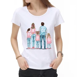 Family matching personalized family portrait t shirt outfits t shirt mother father son and daughter   girl tshirts for women