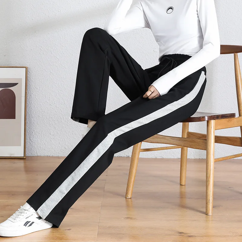 Spring Women Sport Pant Cotton Loose Wide Leg Sweatpant Running Jogger Fitness Gym Workout Casual Track Pant Trouser Sportswear