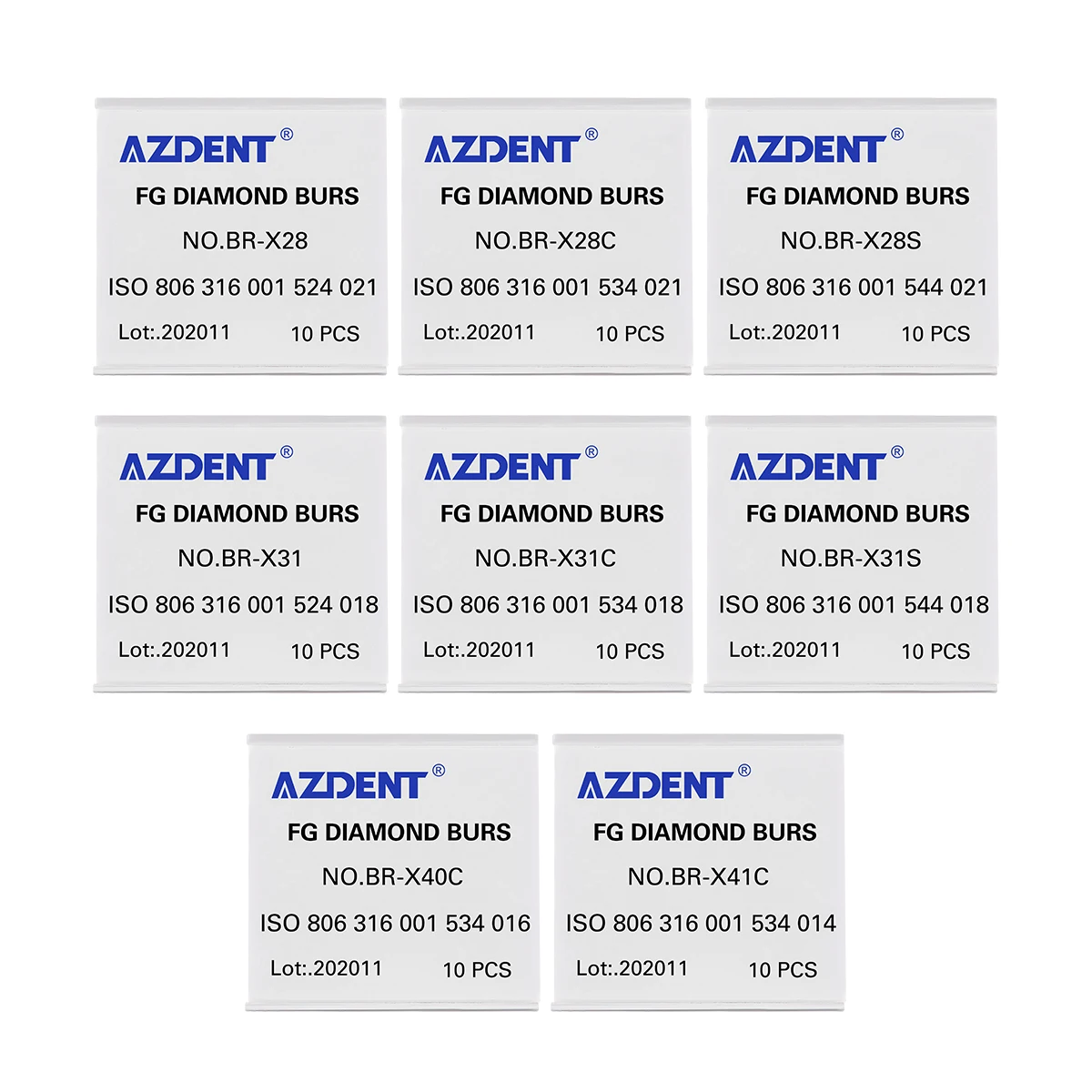 10 Boxen AZDENT Dental-Diamantbohrer, kugelförmige Edelstahlbohrer, 450000 U/min für FG 1,6 mm Hochgeschwindigkeits-Handstück, Zahnmedizin-Werkzeug – Detail 3