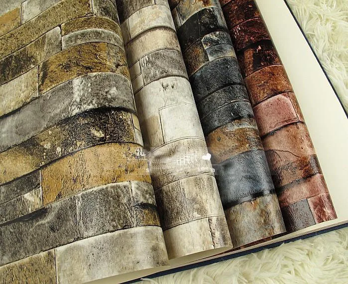 3d Wall Paper Brick Thicken Pvc Vintage Stone Wallpapers Pvc Vinyl Wallpaper Roll For Walls Paper Pintado Tijolo Paper