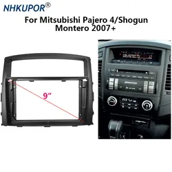 9 inch 2 Din Car Radio Dashboard Fascia For Mitsubishi Pajero 4/Shogun/Montero 2007+ Auto Stereo Panel Mounting Bezel Faceplate