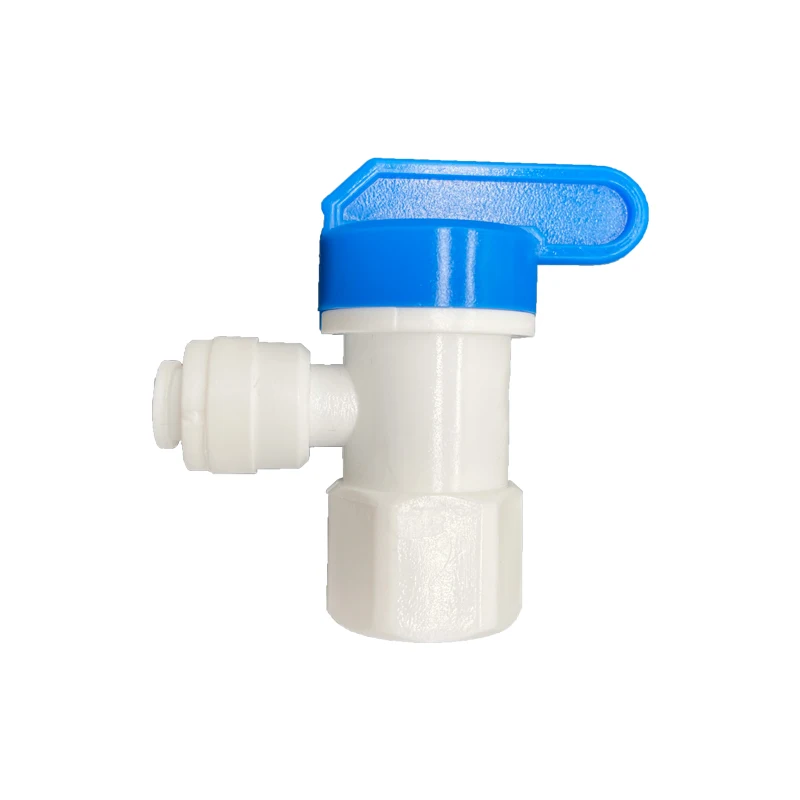 Plastic Ball Valve RO Water Reverse Osmosis System L Type Pressure Barrel  1/4 Quick Fitting And 1/4 Inside Thread