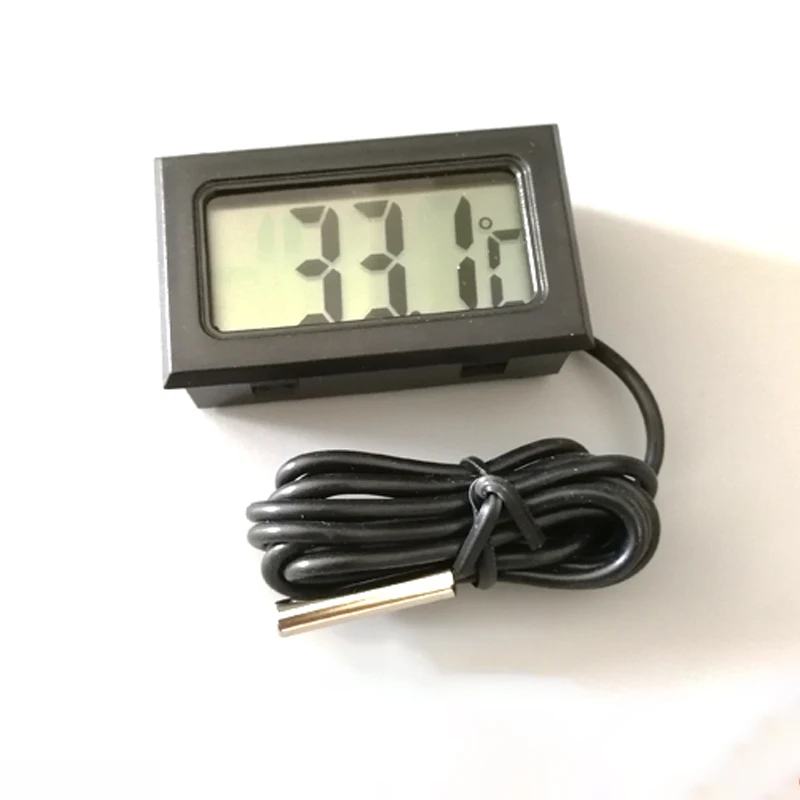 Small LCD Digital Embedded Thermometer Hygrometer Probe Meter for Incubator Aquarium Reptile Temperature Monitoring