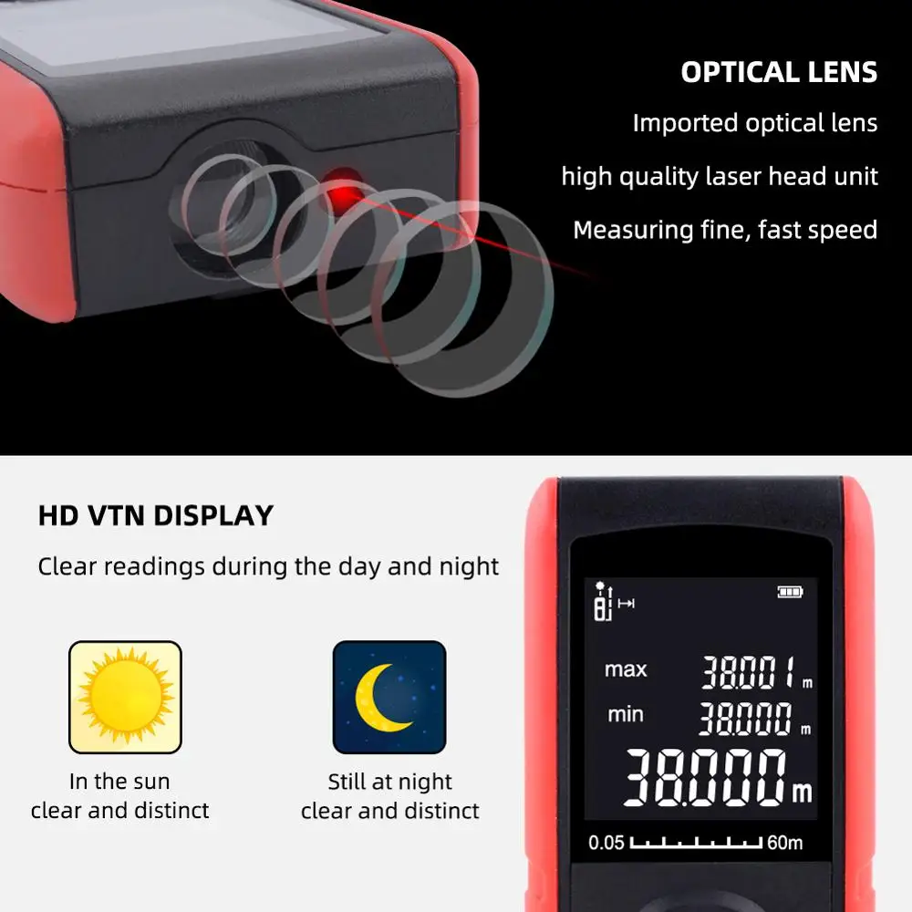 Niveau Laser numérique 40M 60M 80M 100M, distancemètre, règle précise, Laser de mesure de Distance, outils de Test
