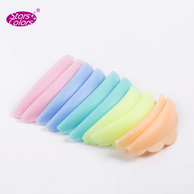 Colorful 5 Pairs/Bag Eyelash Lift Curlers Curl Shields pads S M M1 M2 L Soft Silicone Recycling Lashes Rods for Lash Lifting