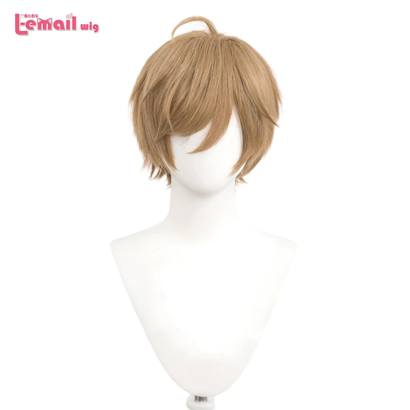 L-email wig 30cm Short Cosplay Wigs Pink Blonde Red Black White Men Wig with Bangs Heat Resistant Synthetic Hair Party 20 Colors