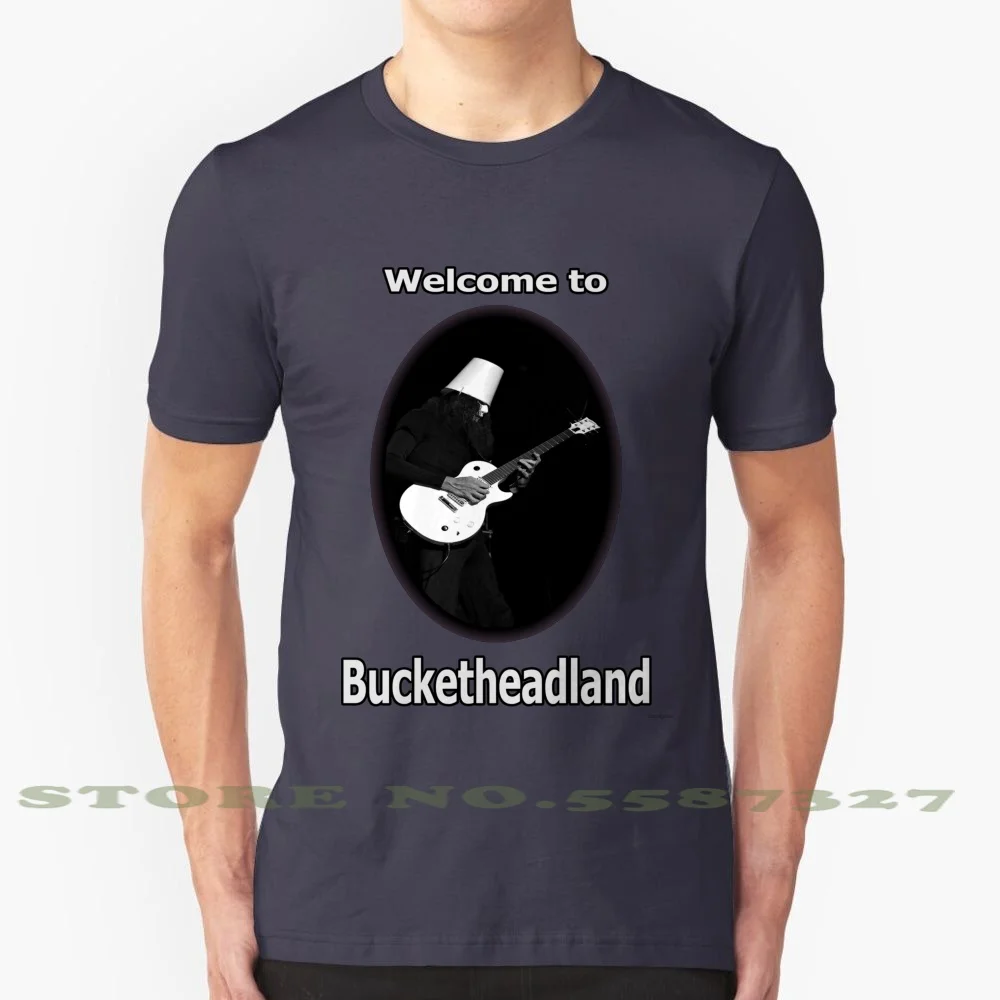 Buckethead 100% Cotton T-Shirt Buckethead Bucketheadland Mask Guitar Live Graphic New Fresh Cool Shred Solo Album Helmet Book