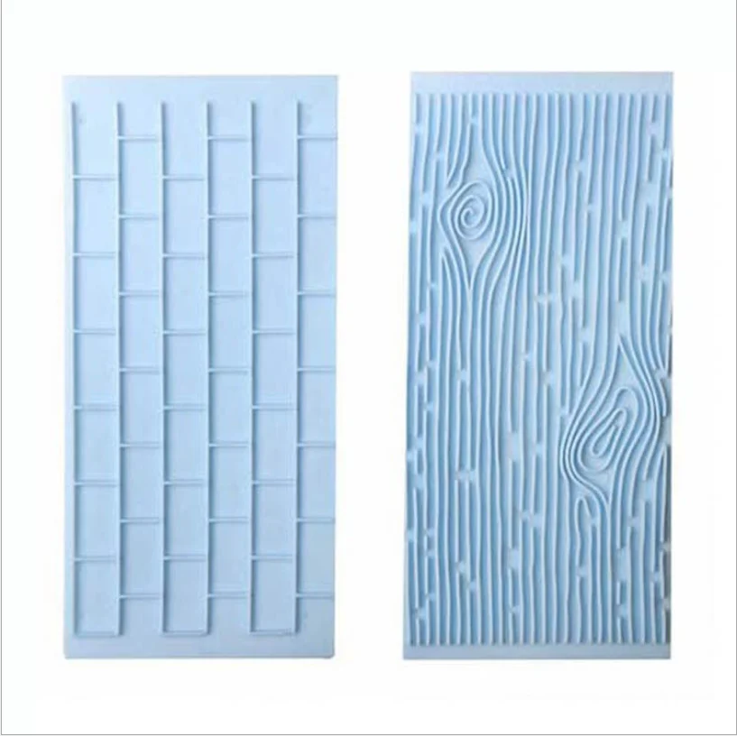 2PCS/Set Tree Bark Brick Wall Bakeware Tools Silicone Food Grade Texture Kitchen Accessories Cake Decorating Gadget Fondant Mold