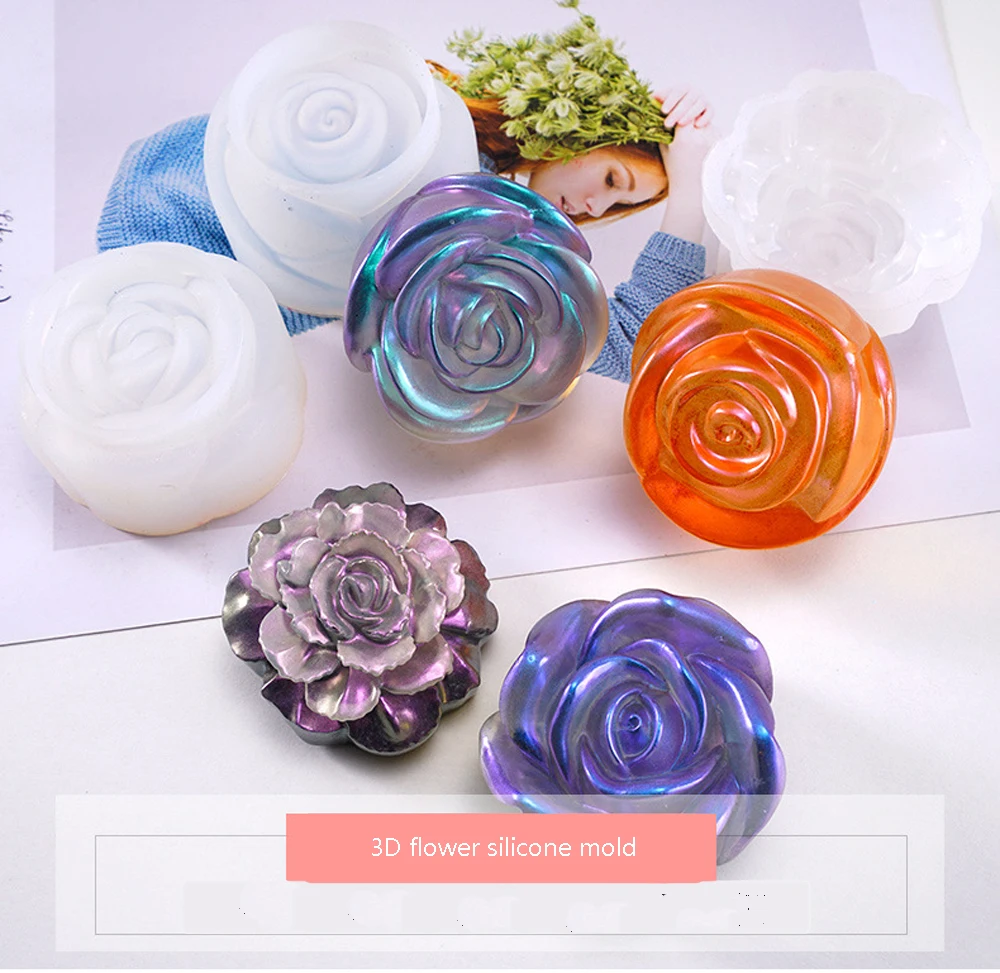 

12 style 3D flower necklace pendant Silicone Mold for jewelry making Resin jewelry tool UV epoxy resin molds decorative craft