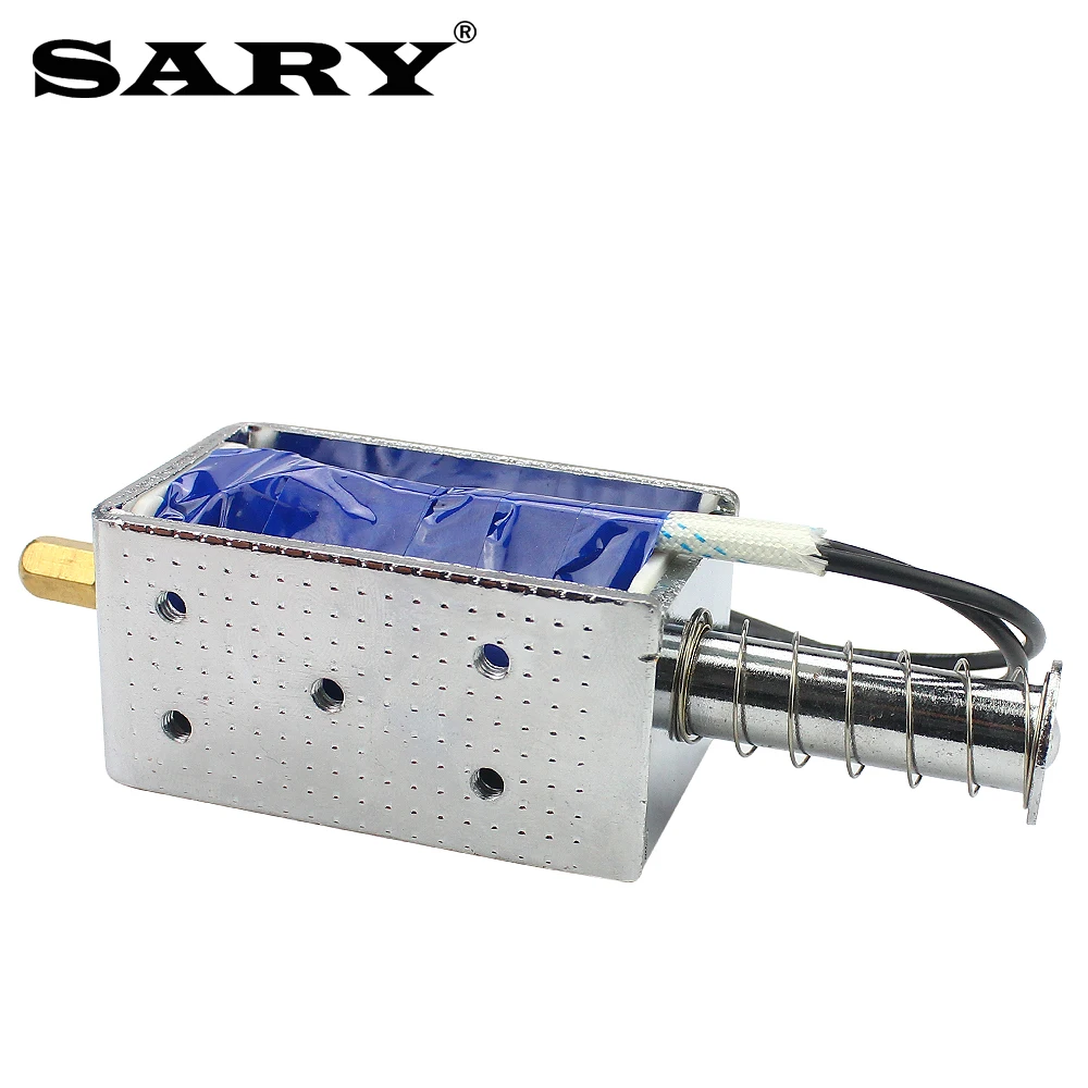 DC 12V24V Solenoid Electromagnet Push Pull Through Type Electric magnet Long stroke 30mm Small  electromagnetic valve