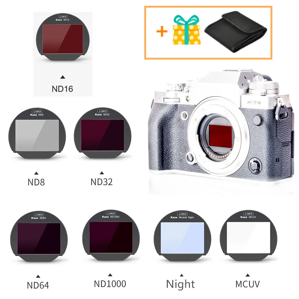 Clip-in CMOS Protector UV ND8 ND16 ND32 ND64 ND1000 Night Neutral Density Filter for Fujifilm XT5 XT4 XT50 XT30 XE4 XH2S XS20