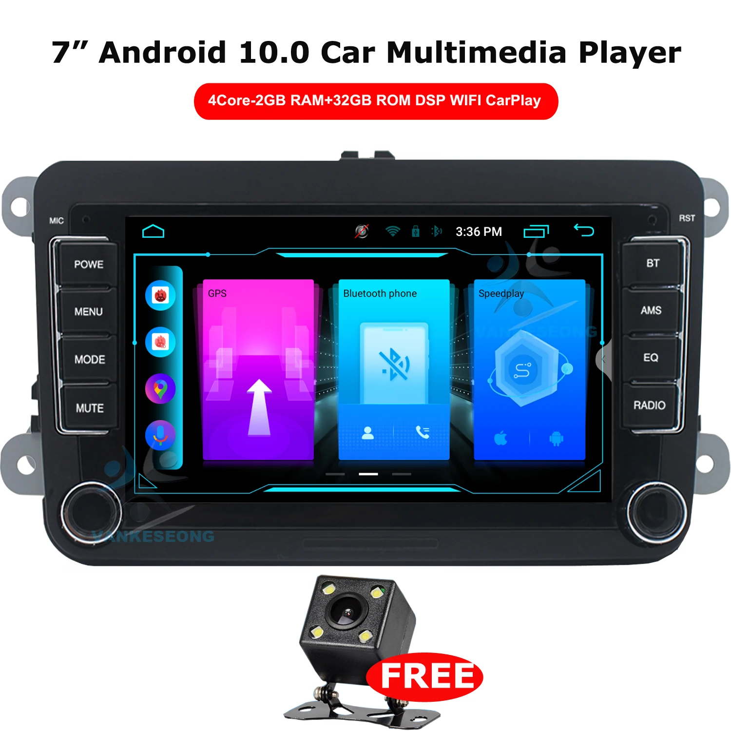 

VANKESEONG 7" Double 2DIN Car Radio Head Unit Navigation For SKODA Fabia Combi Roomster Octavia DAB+ Autoradio GPS Sat Nav