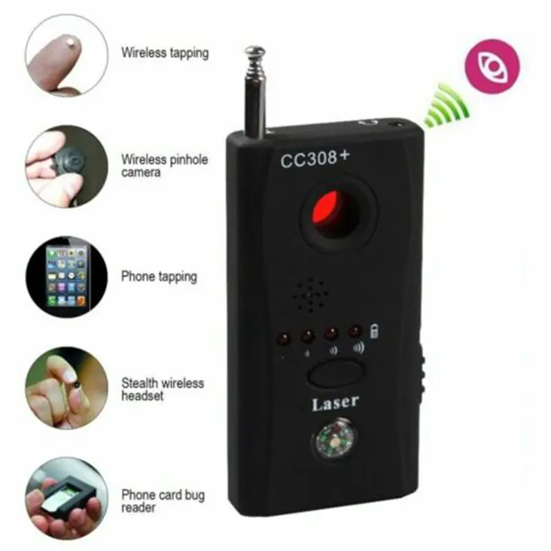 

Wireless Camera Lens RF Signal Detector Radio Signal Detect Anti-Spy Camera Full-range WiFi GPS Tracker GSM Audio Device Finder