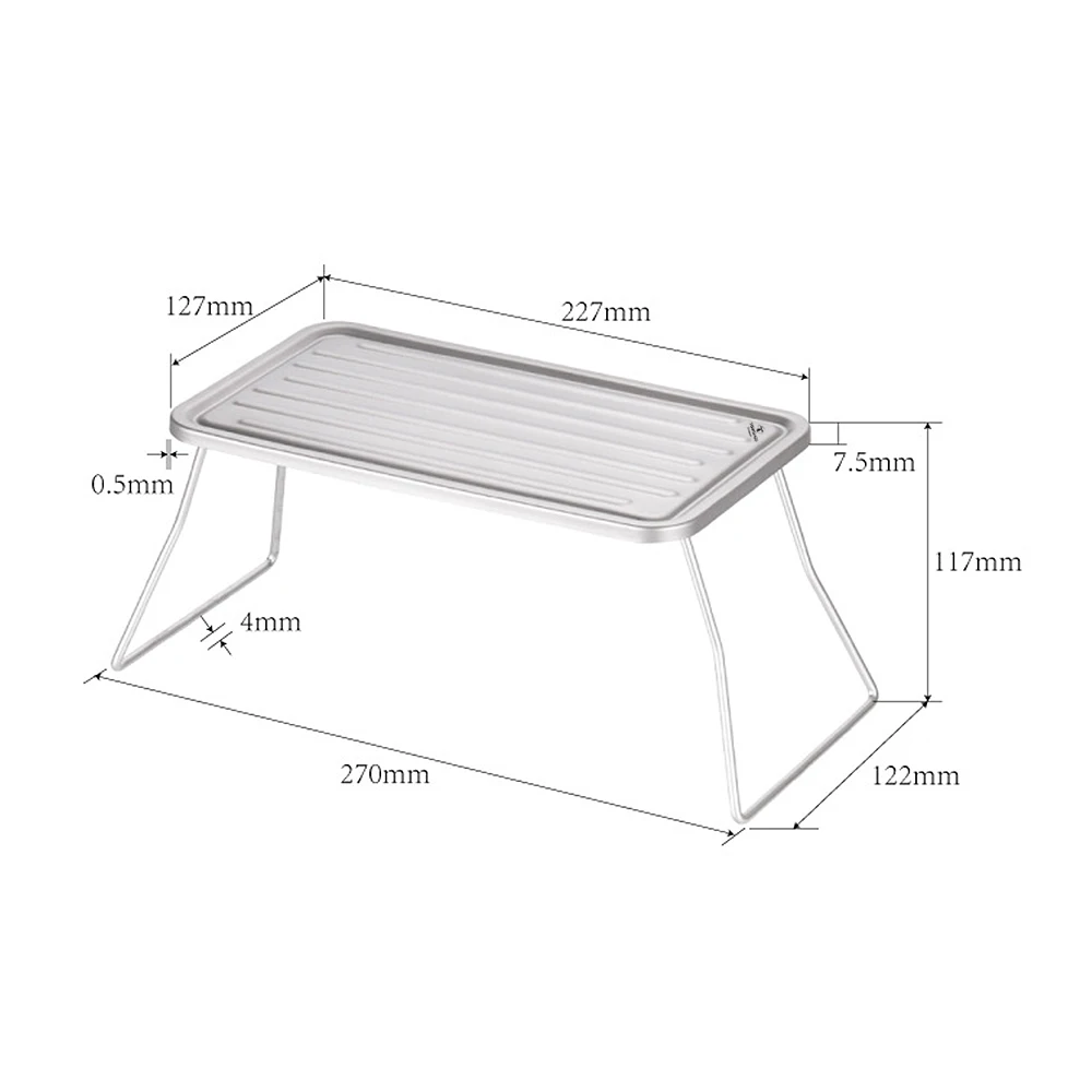 Tomshoo Portable Outdoor Folding Camping Grill Titanium BBQ Grill Grate Ultralight Mini Table for Camping Hiking Picnic Barbecue