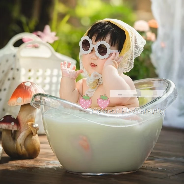 신생아 사진 소품 아크릴 샤워 욕조 사진 액세서리 유아 스튜디오 촬영 사진 소품 선물, 신생아 사진 소품