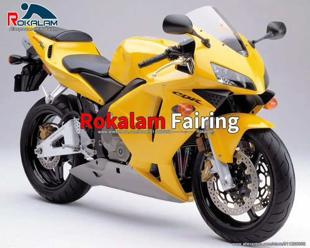

Cover For Honda CBR600RR F5 03 CBR 600RR F5 04 CBR600 RR 2003 2004 Aftermarket Motorbike Yellow Fairing Kit (Injection Molding)