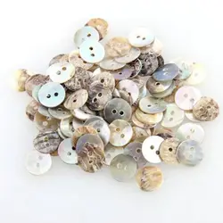 100PCS nuovi bottoni da cucire conchiglia naturale da 10mm colore madreperla conchiglia rotonda bottone a 2 fori all'ingrosso