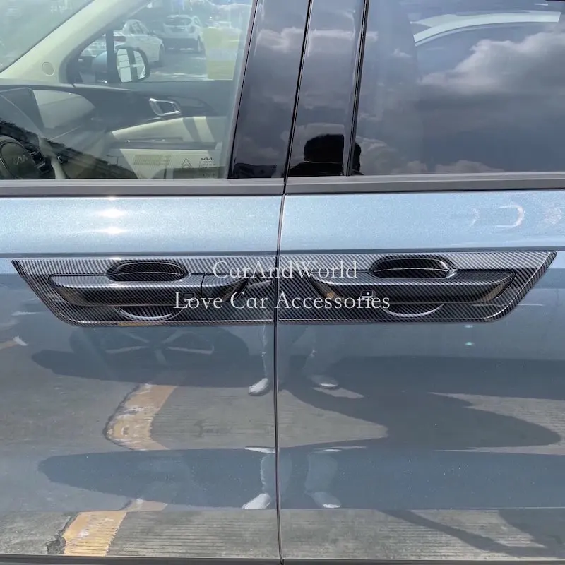 

Carbon Fiber Body Door Handle Bowl Frame Cover Insert Protector Trims Car External Accessories For Kia Carnival KA4 2021-2025